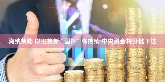 海纳策略 以旧换新“国补”将持续 中央资金将分批下达